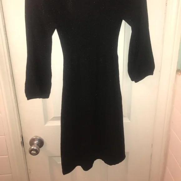 White House Black Market size XS black short sweater dress - Picture 2 of 6